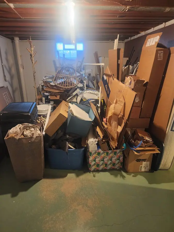 Roll-off dumpster container at job site for 15 Yard Dumpster Rental in Oakbrook